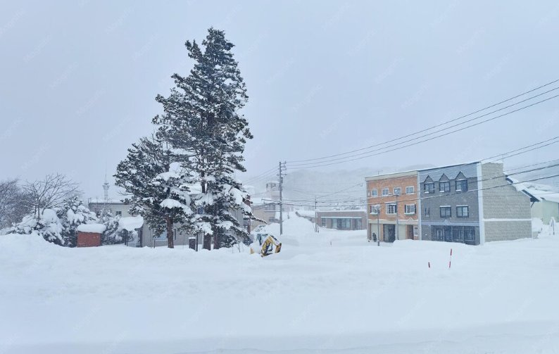 Hokkaido Furano Japan winter snow town